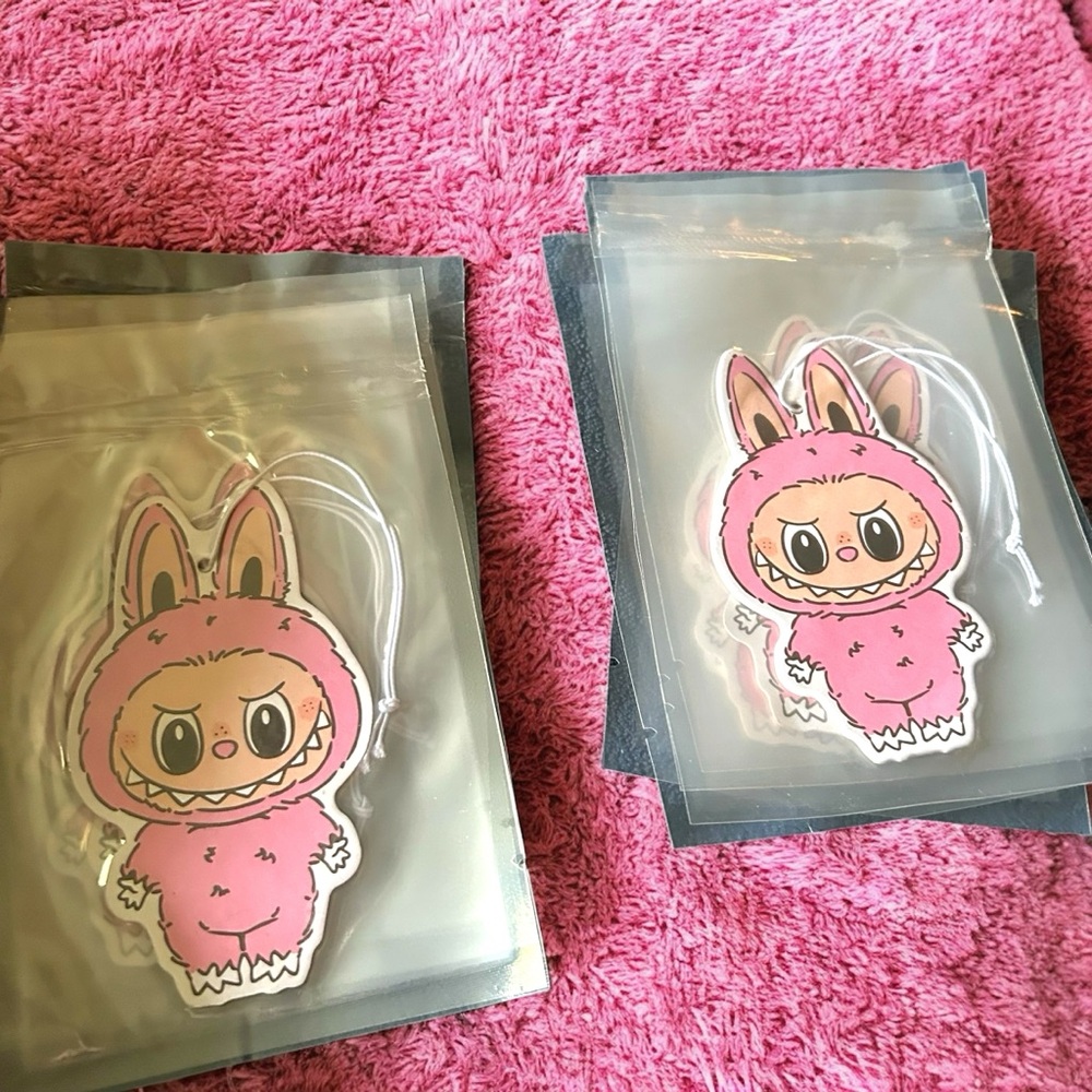Labubu Car Air Freshener – Random Scent & PINK Style – Kawaii Fragranc…